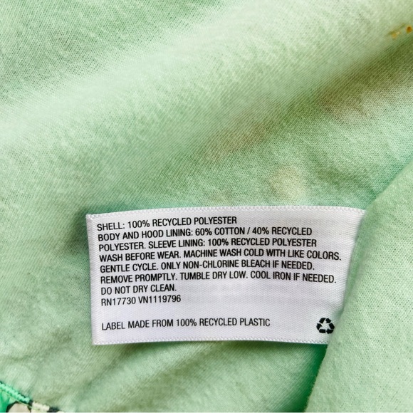 Cat& Toddler Jack Floral Windbreaker Lined Jacket 18M Green Pink - Picture 5 of 5